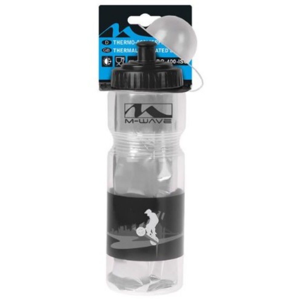 Фляга thermo bottle, M-WAVE, plastic, transparent/black, 400 ml capacity