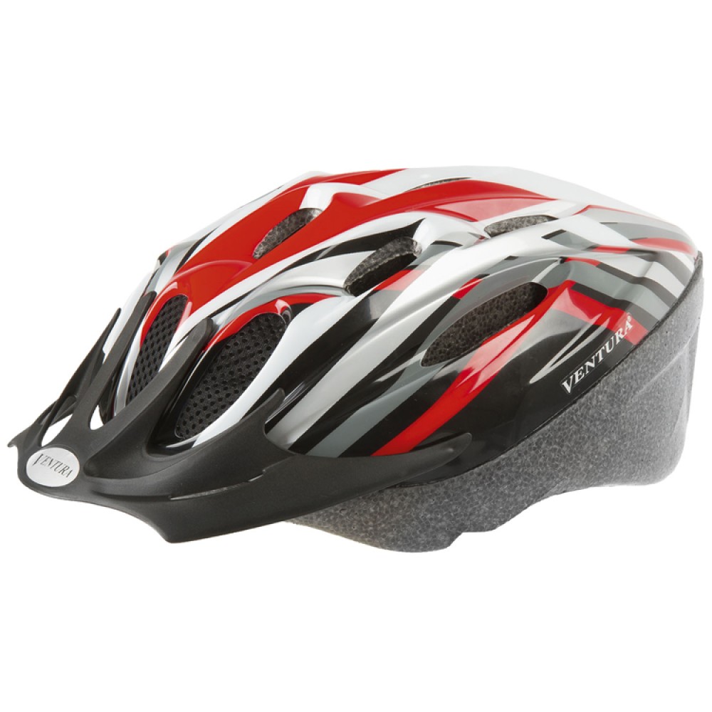 Шлем Ventura helmet for youth, size: M, 54-58 cm, red/black/white/silver