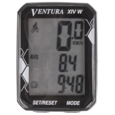 Велокомпьютер беспроводной Ventura XIV W, 14 функций, черный