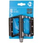 Педали M-WAVE BMX "FLAT", alloy, black, silver 9/16"