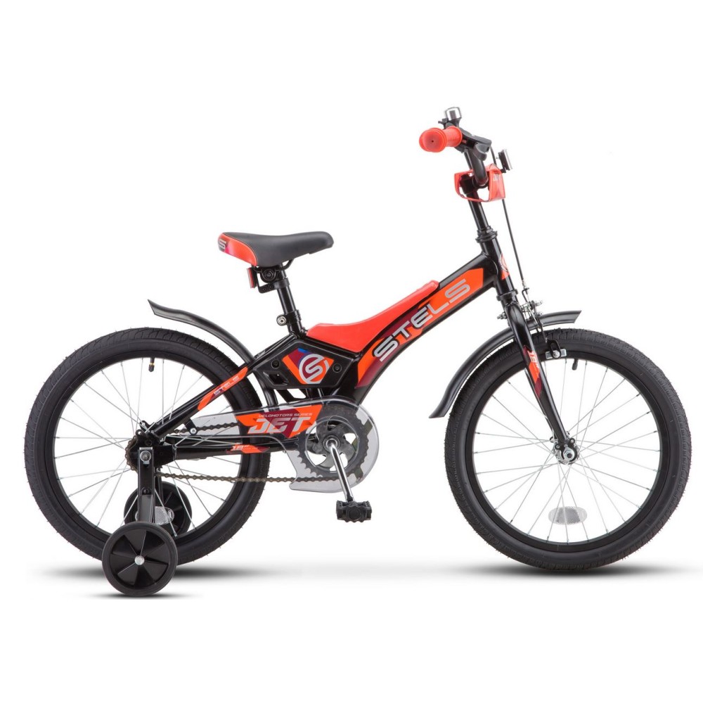 Детский велосипед Stels - Jet 18 (2021) Чёрный/оранжевый