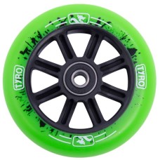 Колесо на трюковой самокат Tyro wheels green 110mm / black flame