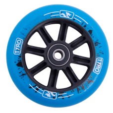 Колесо на трюковой самокат Tyro wheels blue 100mm / black flame