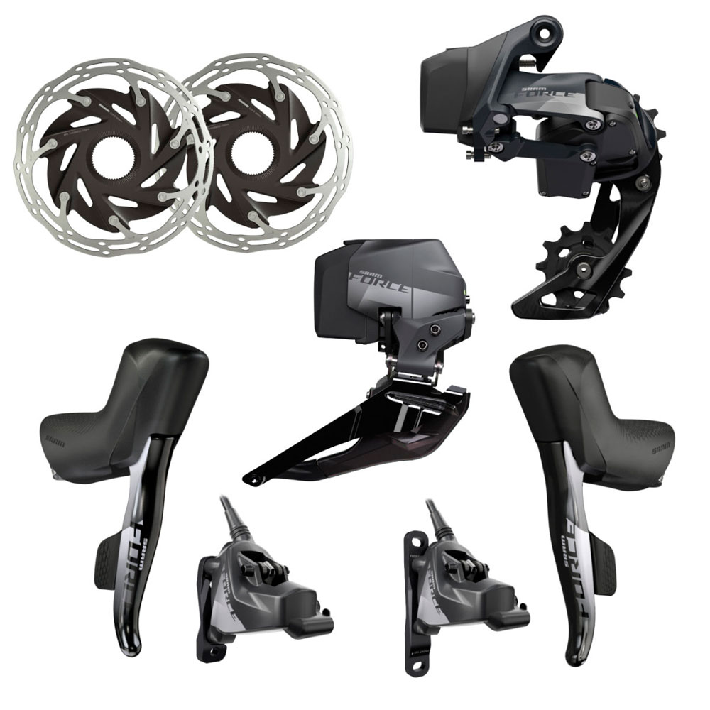 Купить Комплект тормозов Sram Force eTap AXS 2X D1 Electronic HRD FM Groupset (RearDer 33T Max, 160Rotors CLX-R Cnt