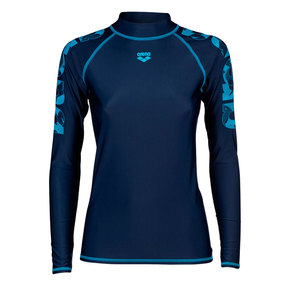 Купить Футболка для плавания женская Arena Graphic Long-Sleeve Rash Vest